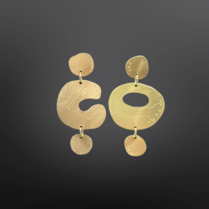 Arete Ocelot de bronce / plata y Baño Oro